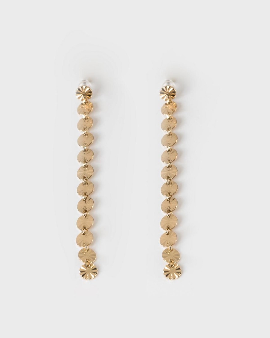 Old Khaki Jewellery | Women'S Dangly Disk Drop Earrings Gold