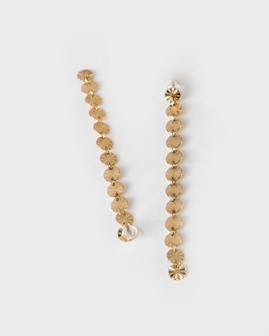 Old Khaki Jewellery | Women'S Dangly Disk Drop Earrings Gold