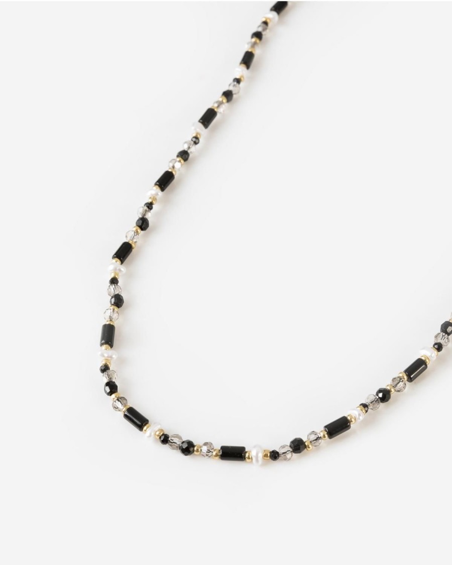 Old Khaki Jewellery | Women'S Beaded Charm Short Necklace Black