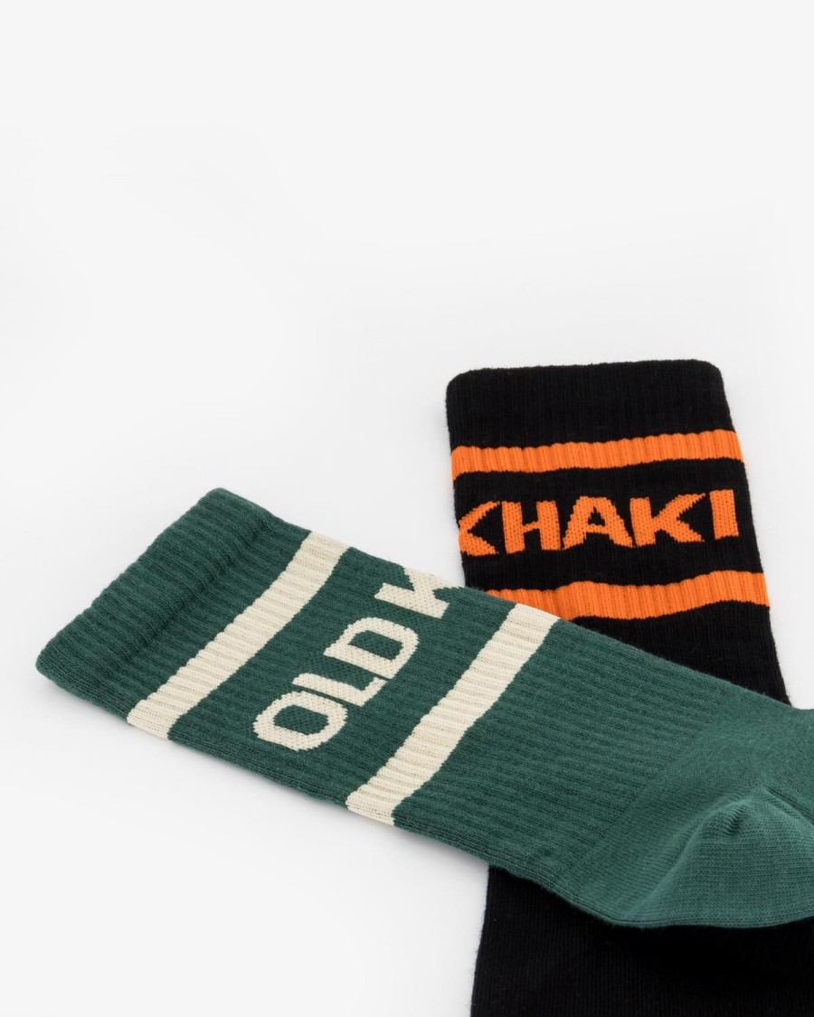 Old Khaki Socks & Underwear | Men'S 2-Pack Bart Branded Socks Black