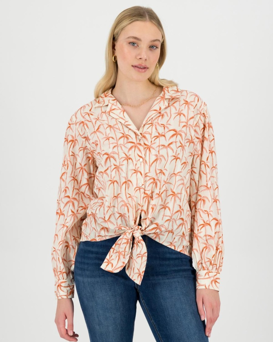 Old Khaki Shirts & Blouses | Women'S Kaz Wrap Shirt Peach