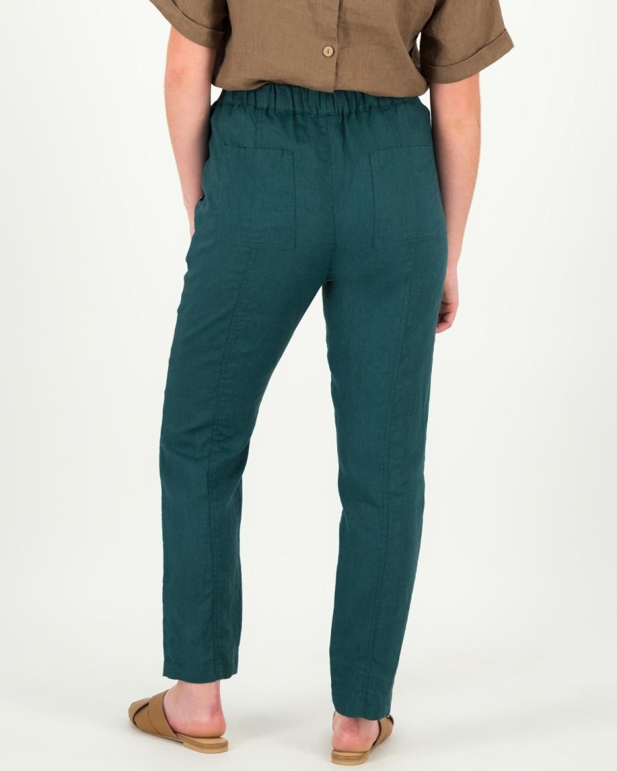 Old Khaki Pants | Women'S Eden Tapered Linen Pants Green