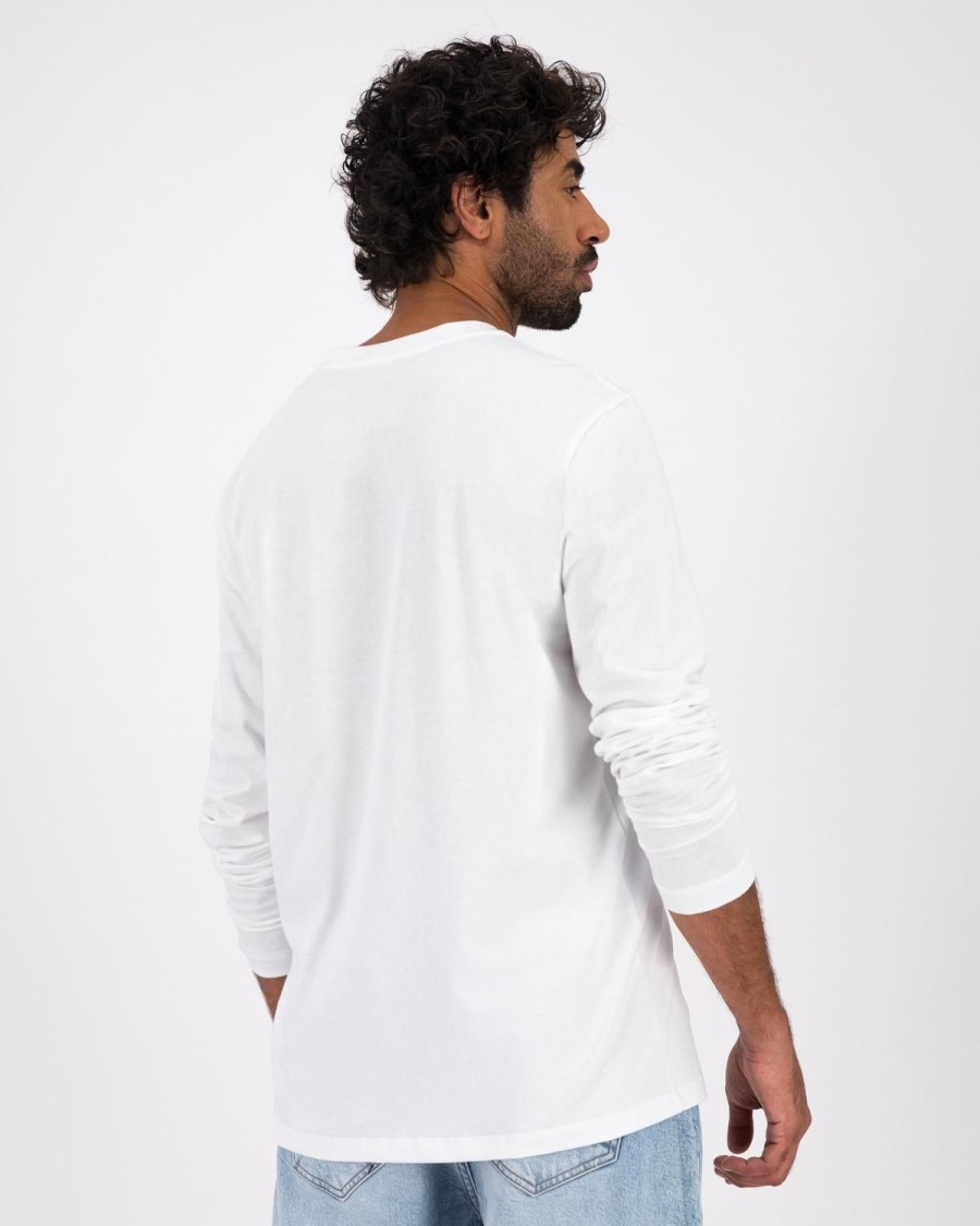 Old Khaki T-Shirts | Men'S Marc Crew Long Sleeve T-Shirt White