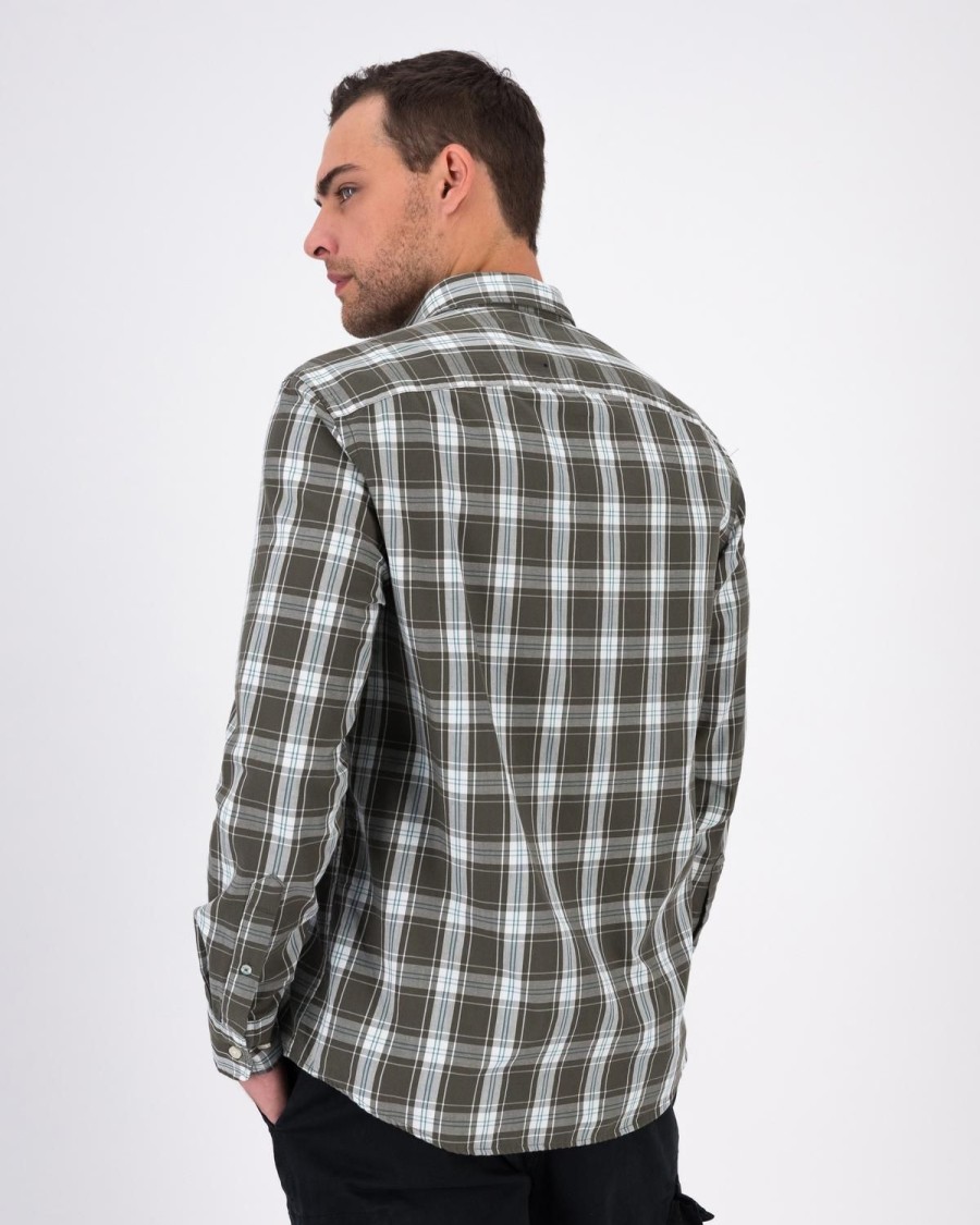 Old Khaki Shirts | Men'S Zain Check Slim Fit Shirt Grey