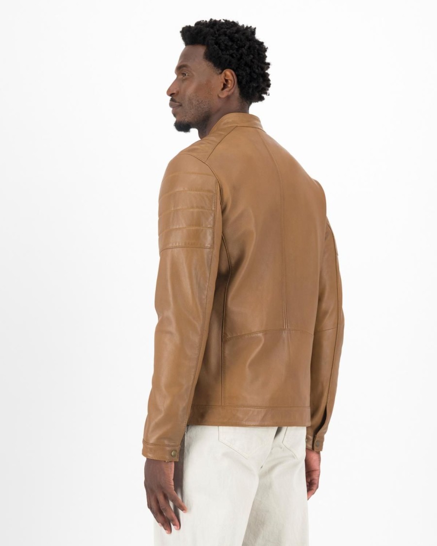 Old Khaki Jackets | Men'S Cam Leather Jacket Tan