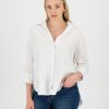 Old Khaki Shirts & Blouses | Women'S Maya Linen Shirt White