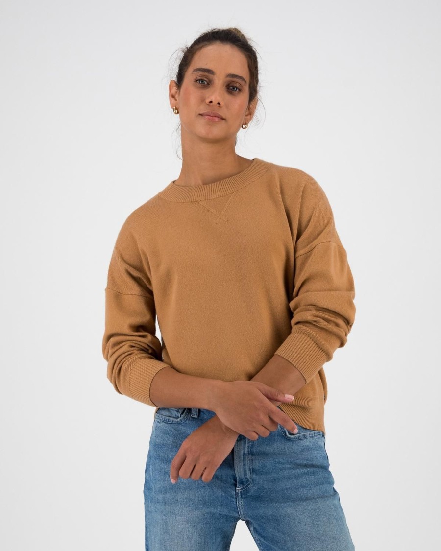 Old Khaki Knitwear & Sweats | Women'S Charlotte Knit Pullover Camel