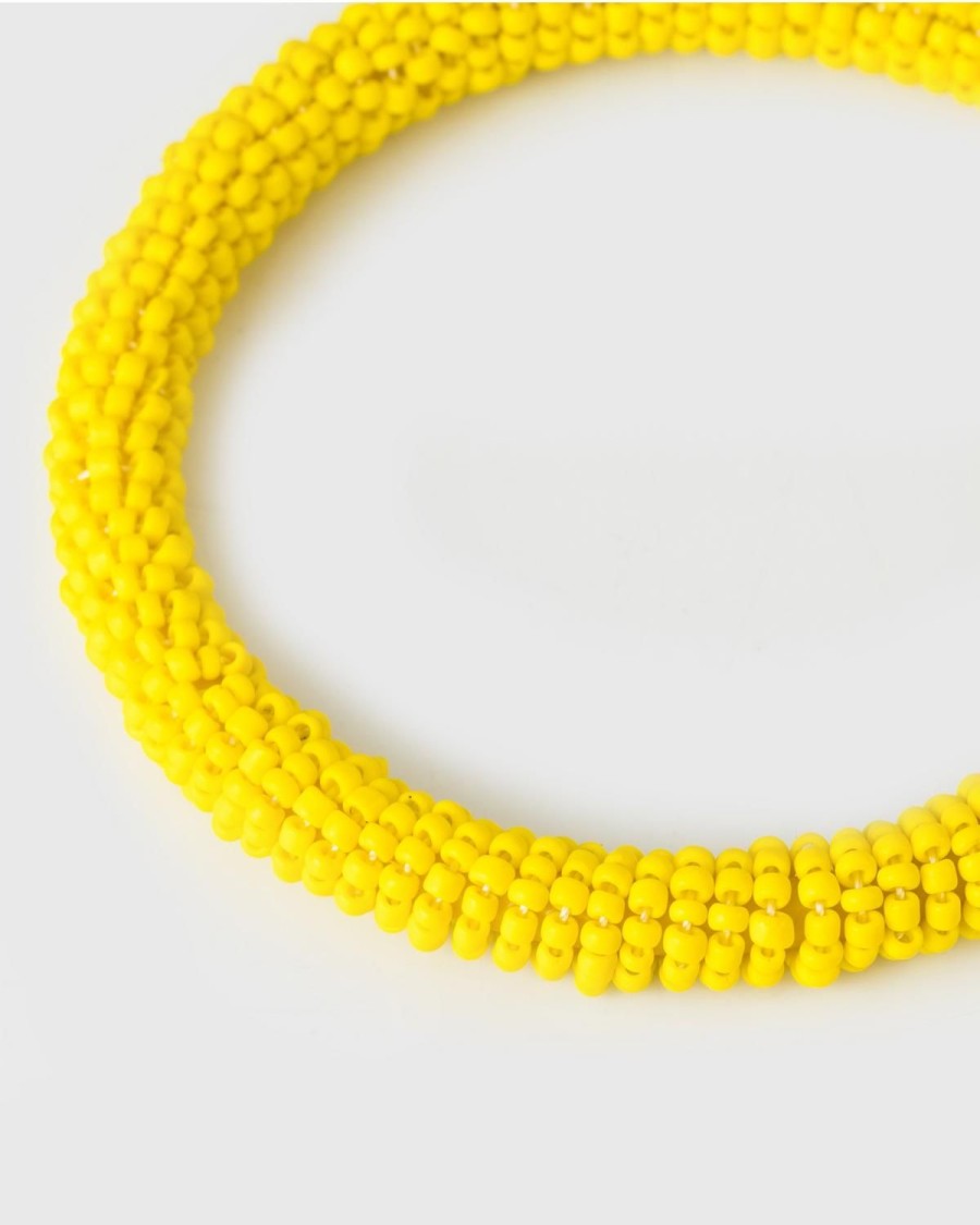 Old Khaki Jewellery | Women'S Beaded Bangle Bracelet Yellow