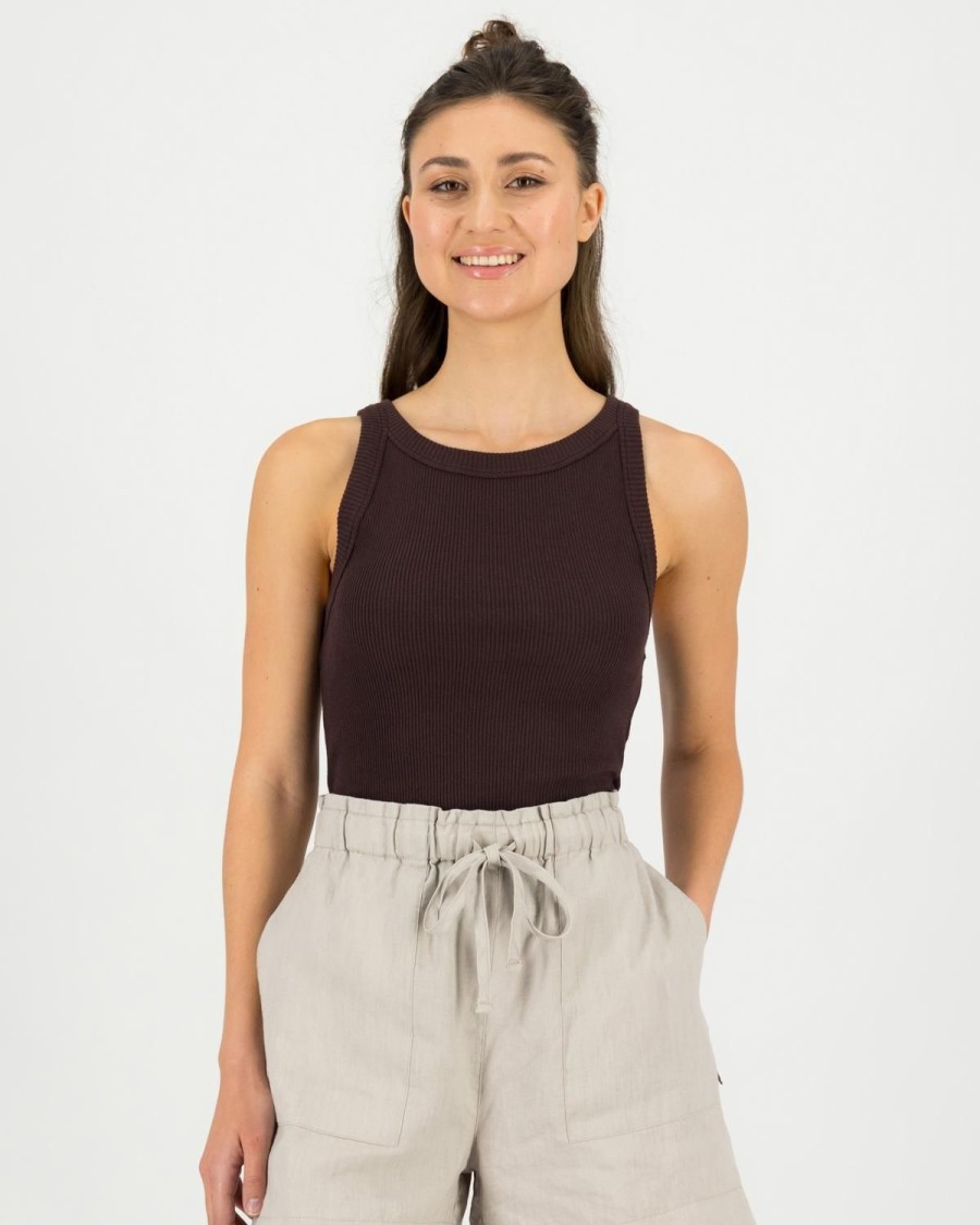 Old Khaki T-Shirts & Camis | Women'S Blaire Ribbed Cami Chocolate