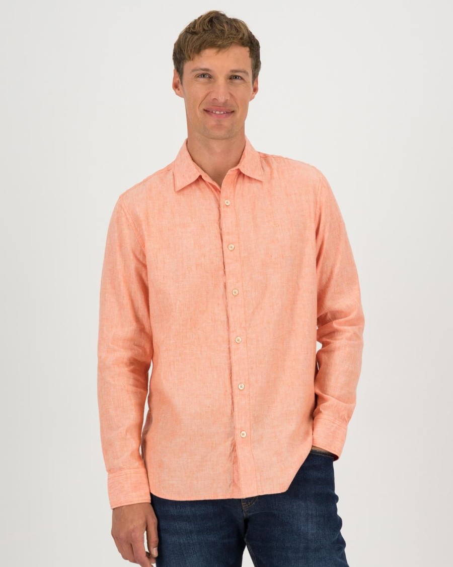 Old Khaki Shirts | Men'S Presley Regular Fit Shirt Orange