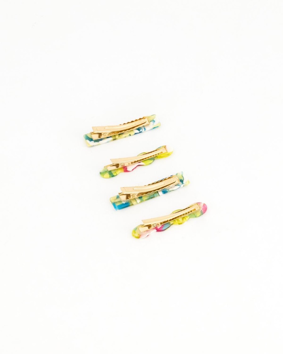 Old Khaki Hair Accessories | Women'S Lorna Resin Clips (4-Pack) Green