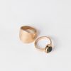 Old Khaki Jewellery | Women'S Stone & Plain Ring Set Green