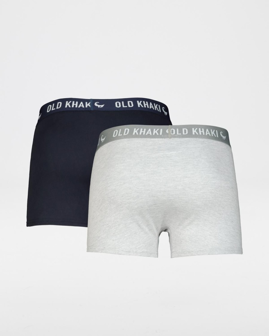 Old Khaki Socks & Underwear | Men'S 2-Pack Boxer Briefs Grey