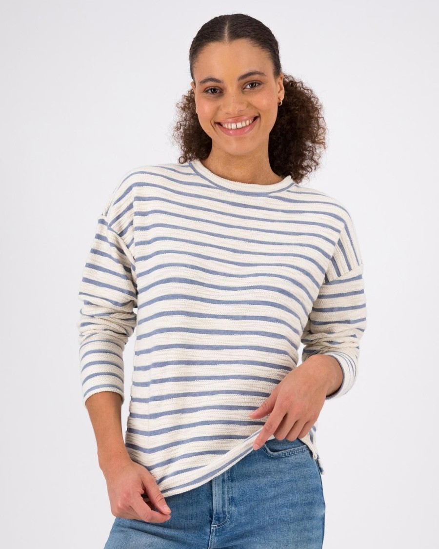 Old Khaki Knitwear & Sweats | Women'S Carly Textured Stripe Knit Top Milk