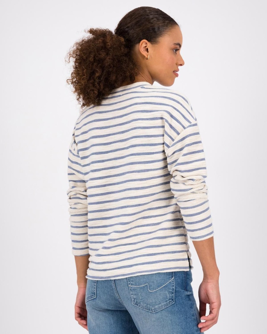 Old Khaki Knitwear & Sweats | Women'S Carly Textured Stripe Knit Top Milk