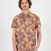 Old Khaki Shirts | Men'S Luther Slim Fit Floral Shirt Peach