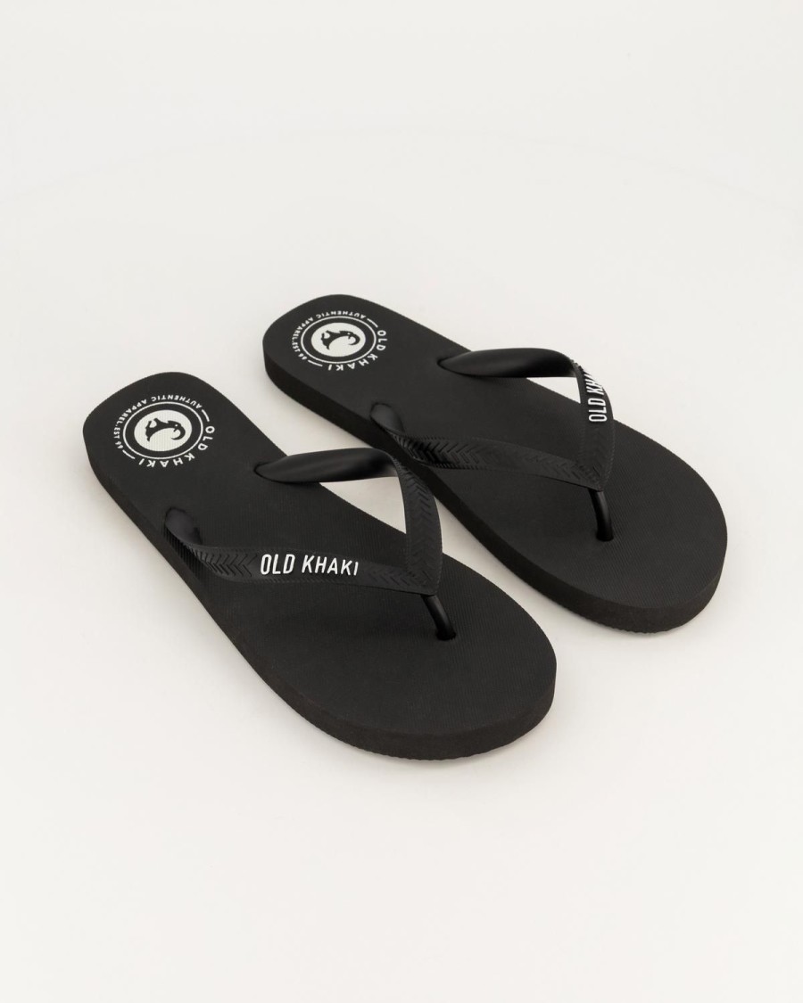 Old Khaki Flip-Flops | Men'S Plain Pacifico Flip Flop Black