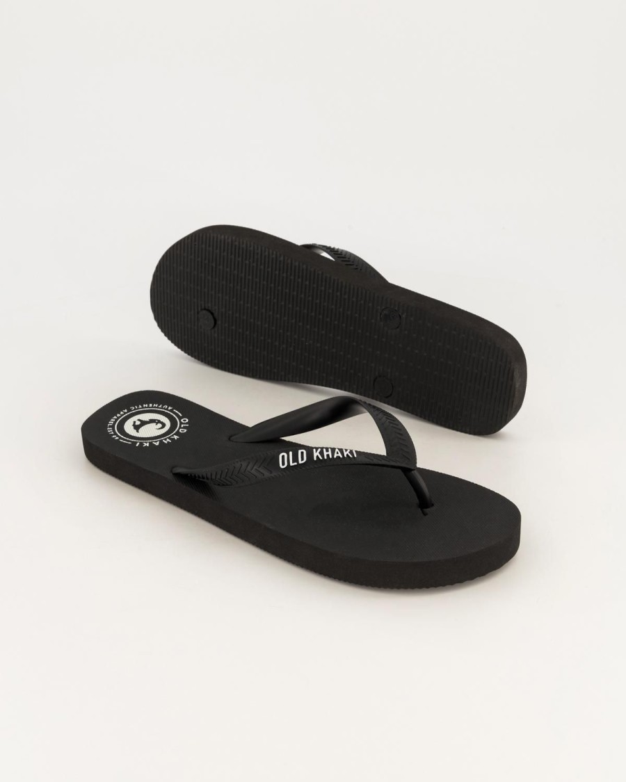 Old Khaki Flip-Flops | Men'S Plain Pacifico Flip Flop Black