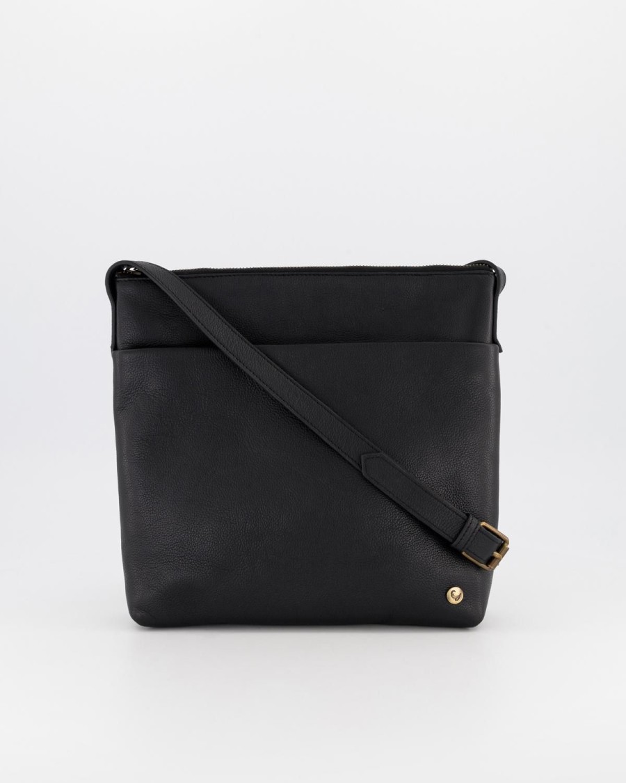 Old Khaki Bags & Purses | Women'S Ameri Leather Crossbody Bag Black