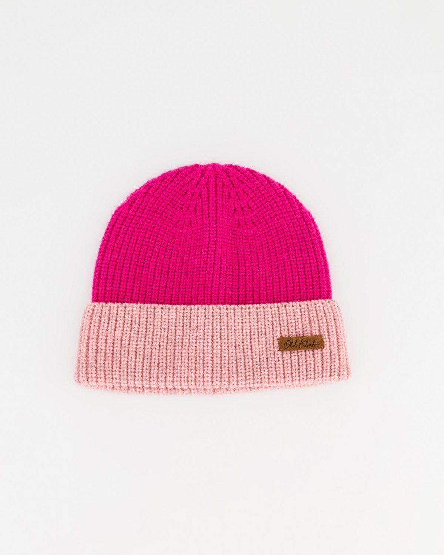 Old Khaki Beanies, Hats & Caps | Women'S Resa Two-Tone Ribbed Beanie Pink