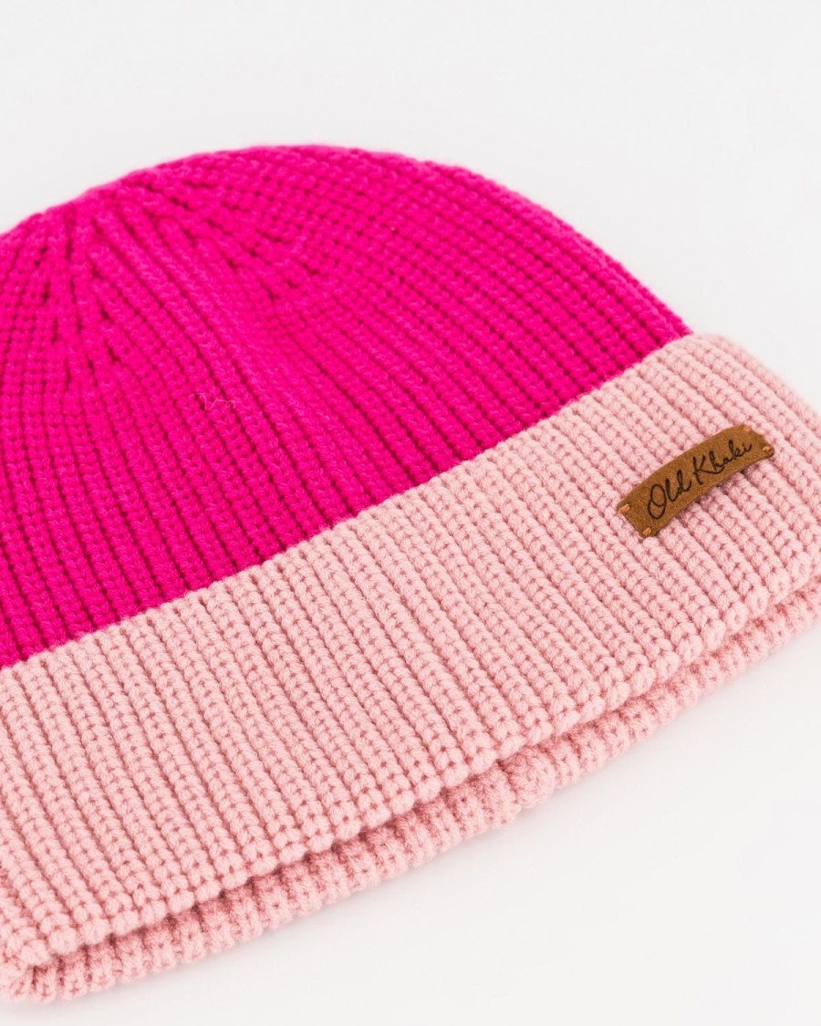 Old Khaki Beanies, Hats & Caps | Women'S Resa Two-Tone Ribbed Beanie Pink