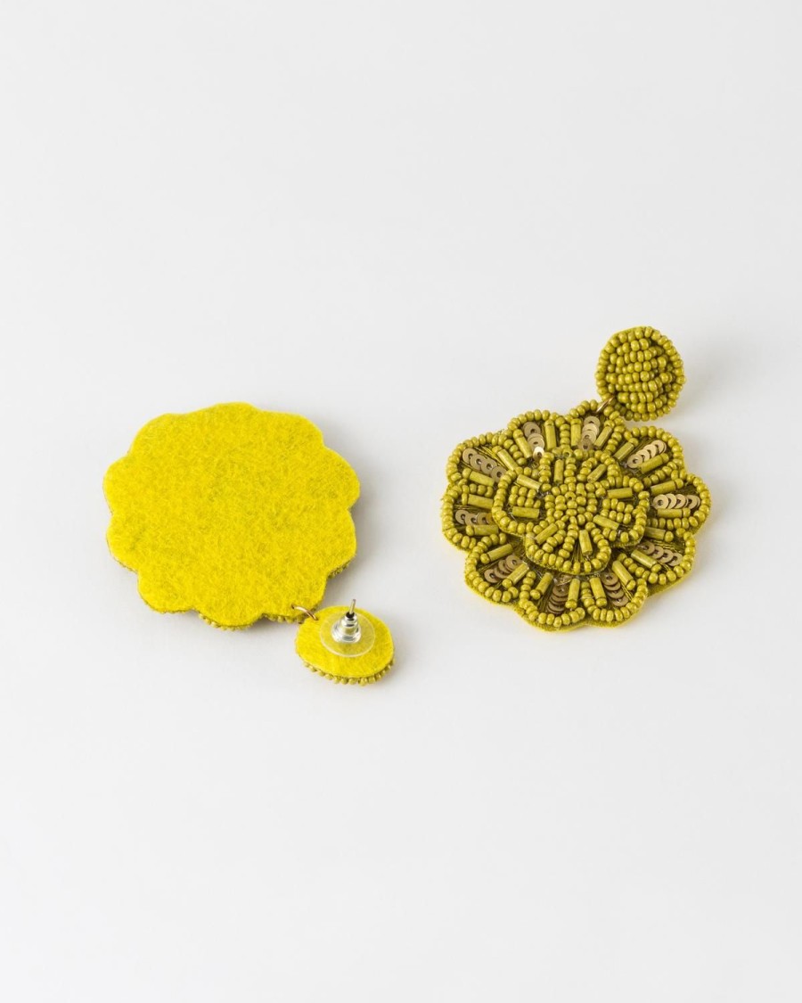 Old Khaki Jewellery | Women'S Beaded Flower Drop Earrings