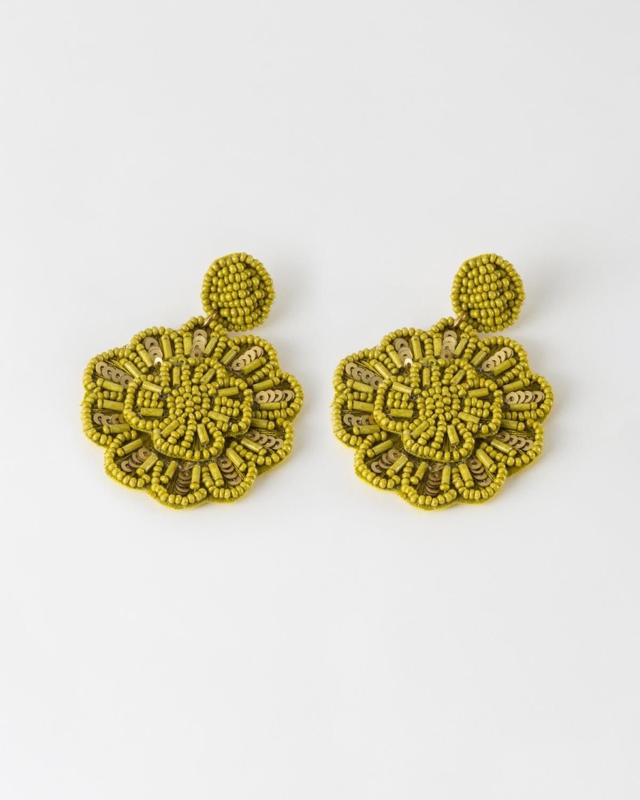 Old Khaki Jewellery | Women'S Beaded Flower Drop Earrings