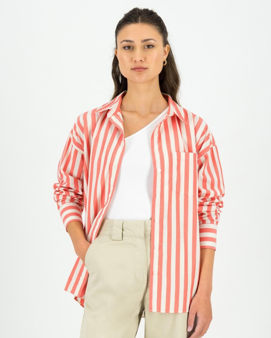 Old Khaki Shirts & Blouses | Women'S Nelly Poplin Shirt Coral