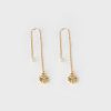 Old Khaki Jewellery | Women'S Thread-Through Flower Charm Earrings Gold