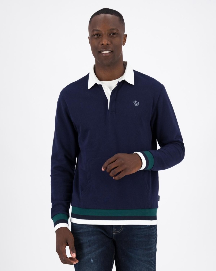 Old Khaki Sweats | Men'S Finley Rugby Sweat Navy