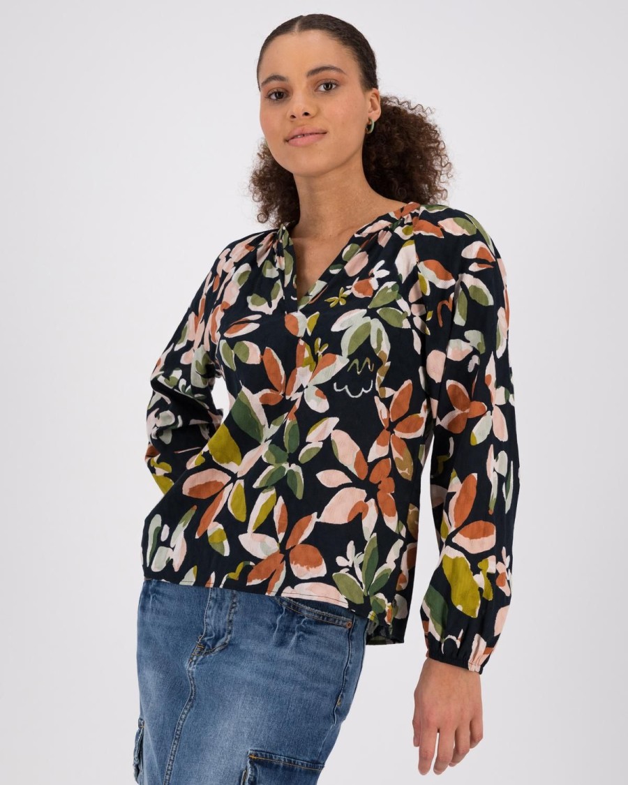 Old Khaki Shirts & Blouses | Women'S Zoe Floral Popover Blouse Assorted