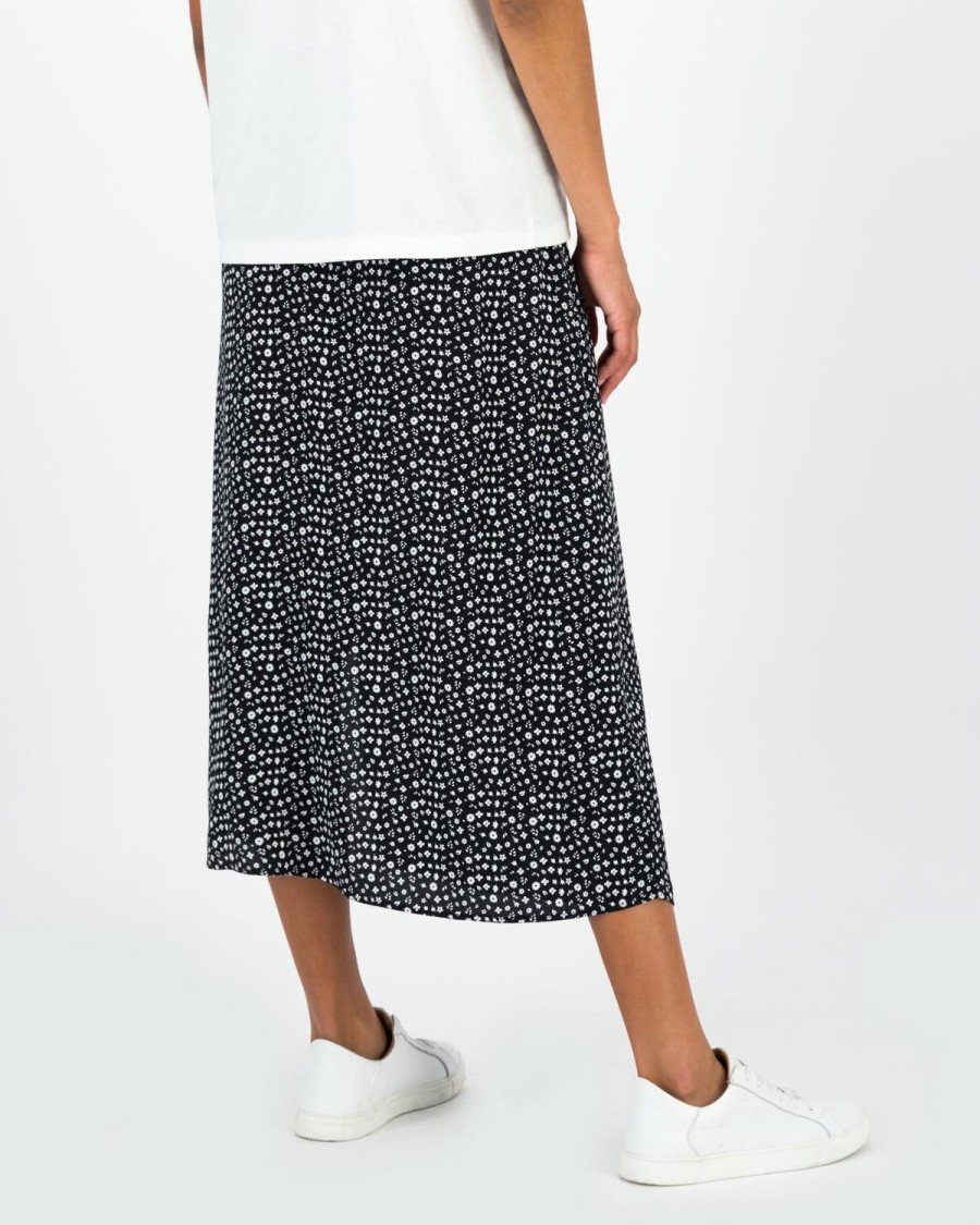 Old Khaki Skirts | Women'S Gina Midi Ditsy Skirt Black