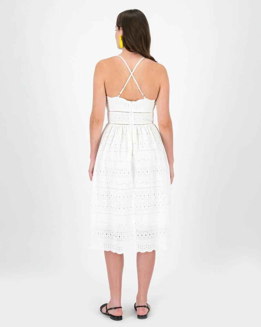 Old Khaki Dresses & Jumpsuits | Women'S Carmen Broderie Anglaise Dress White