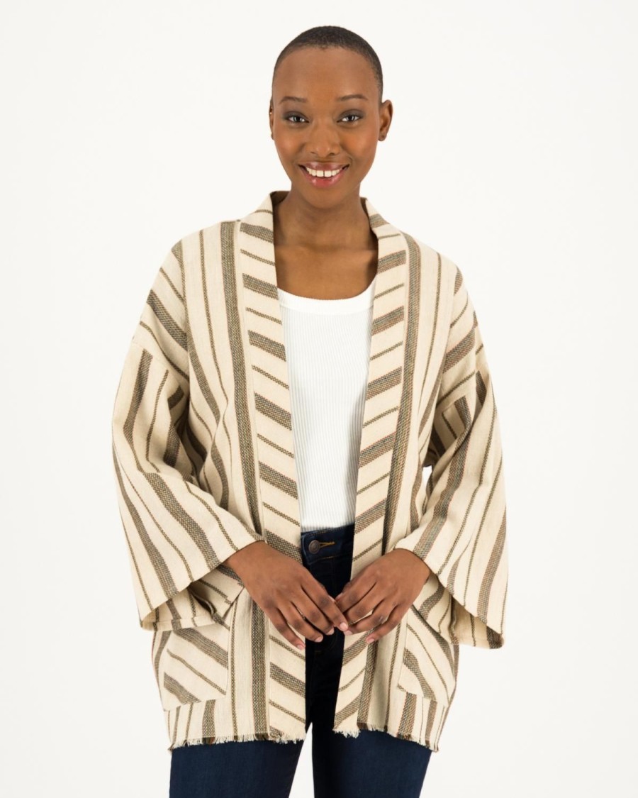 Old Khaki Scarves & Kimonos | Women'S Sinazo Kimono Stone