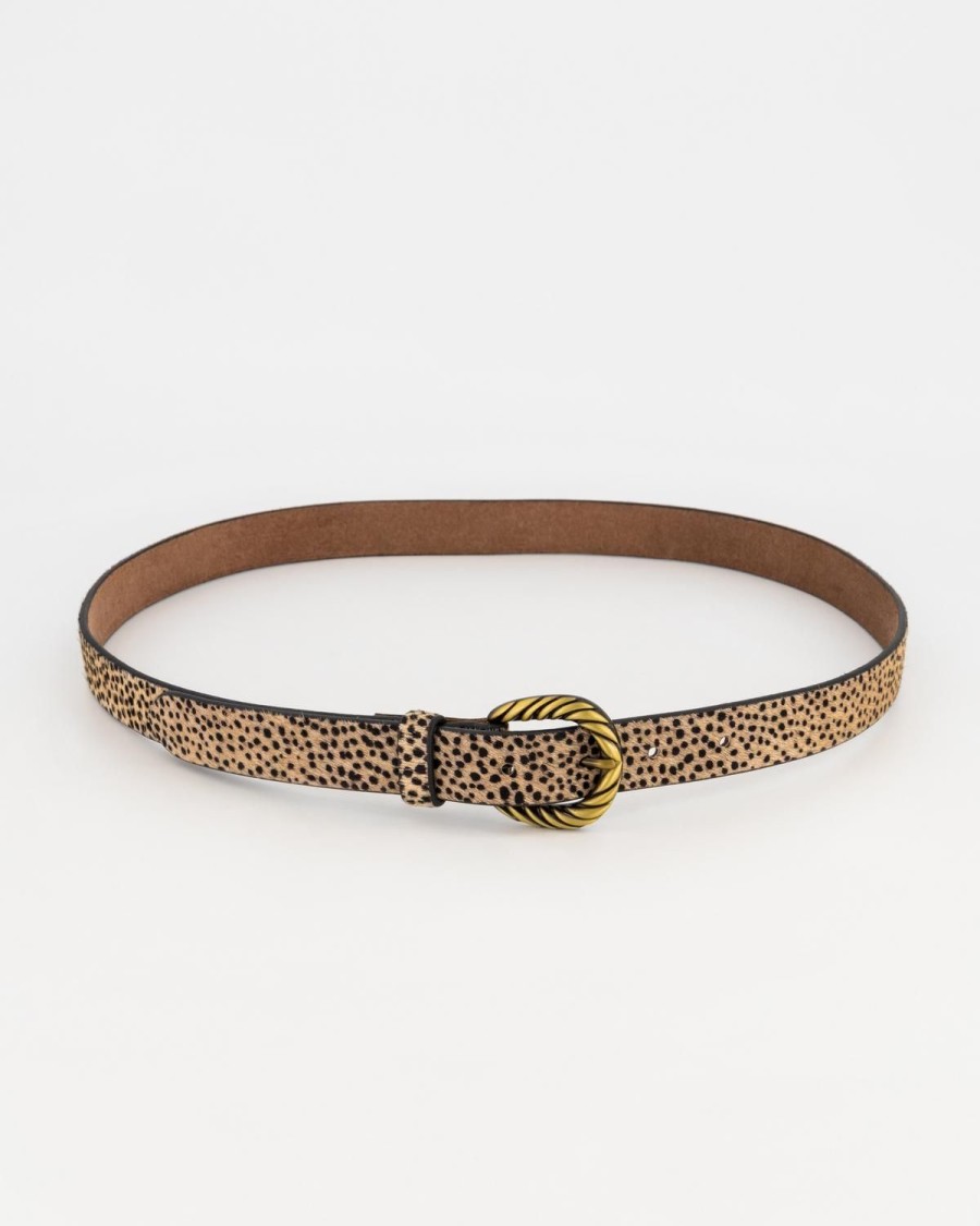 Old Khaki Belts | Women'S Tellia Hair-On Leather Belt Stone