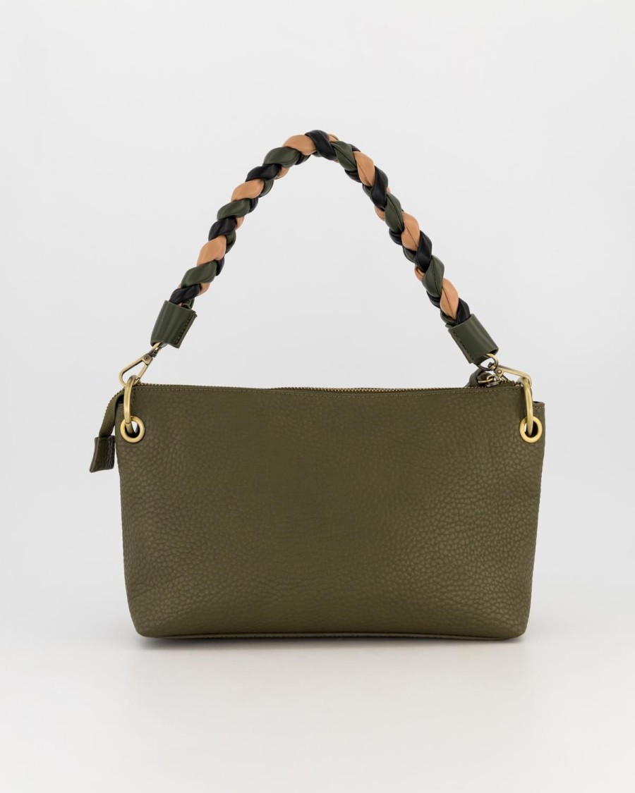 Old Khaki Bags & Purses | Women'S Celita Pebbled Braided Handle Bag Green