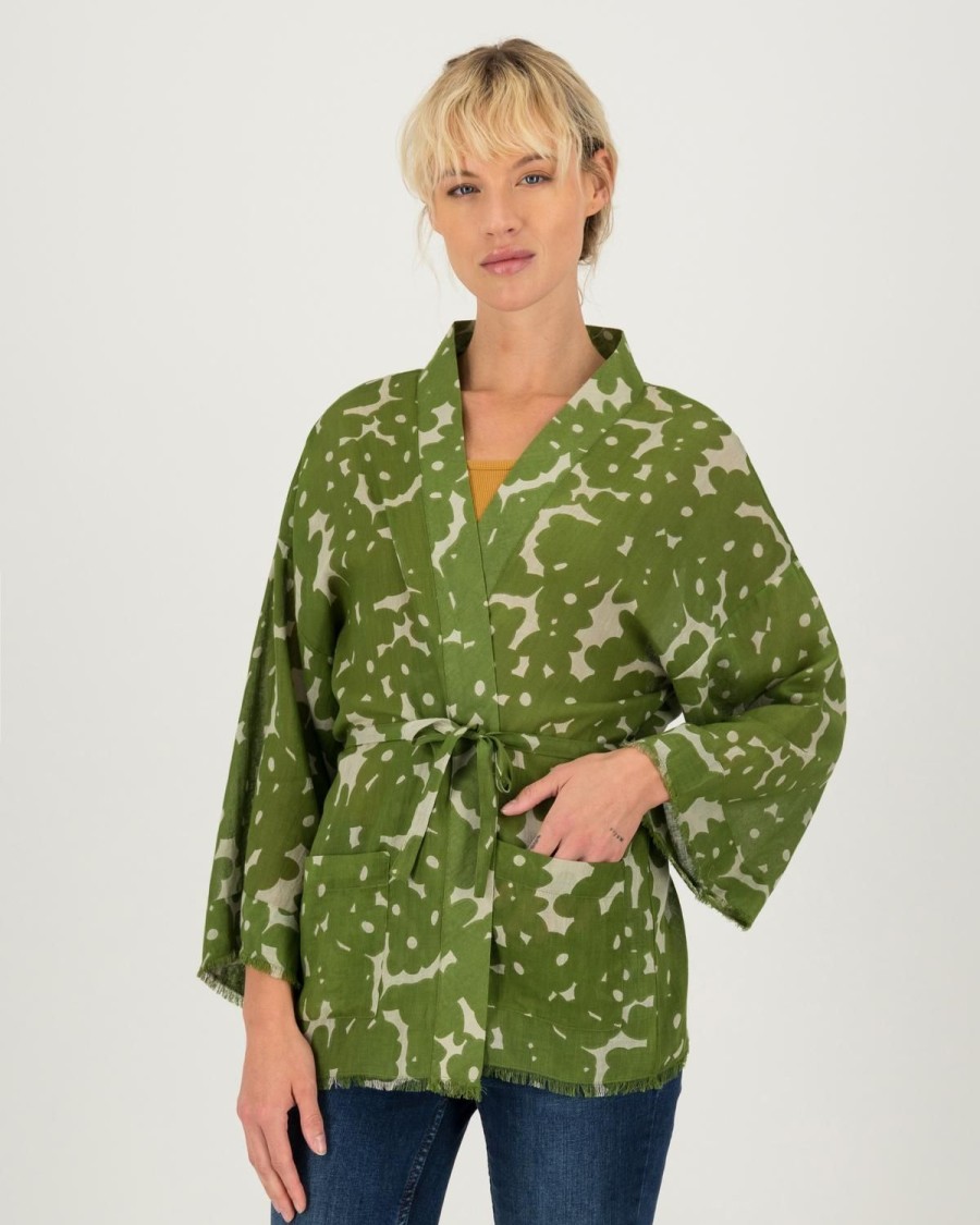 Old Khaki Scarves & Kimonos | Women'S Sinzi Kimono Green