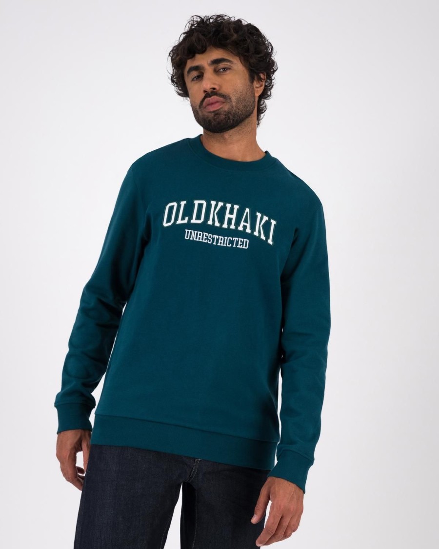 Old Khaki Sweats | Men'S Amani Applique Sweat Teal