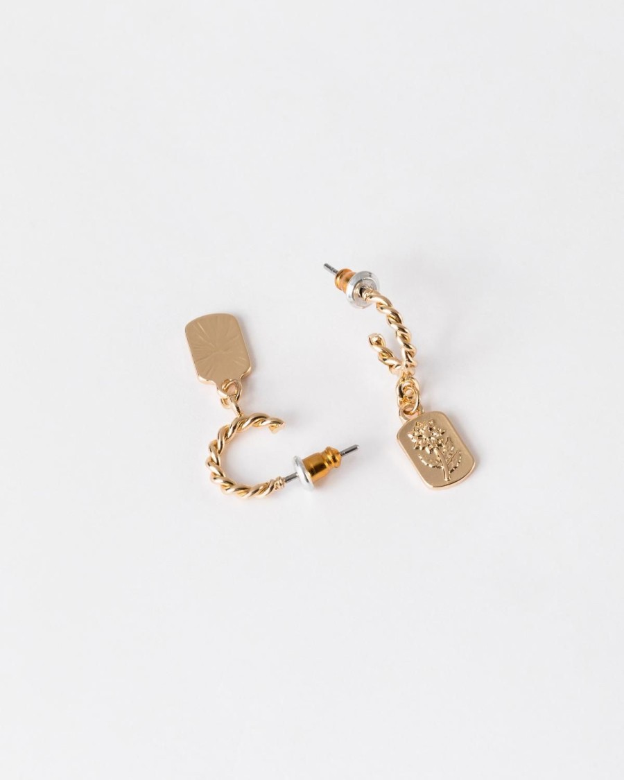 Old Khaki Jewellery | Women'S Twisted Rope Hoop Earrings Gold