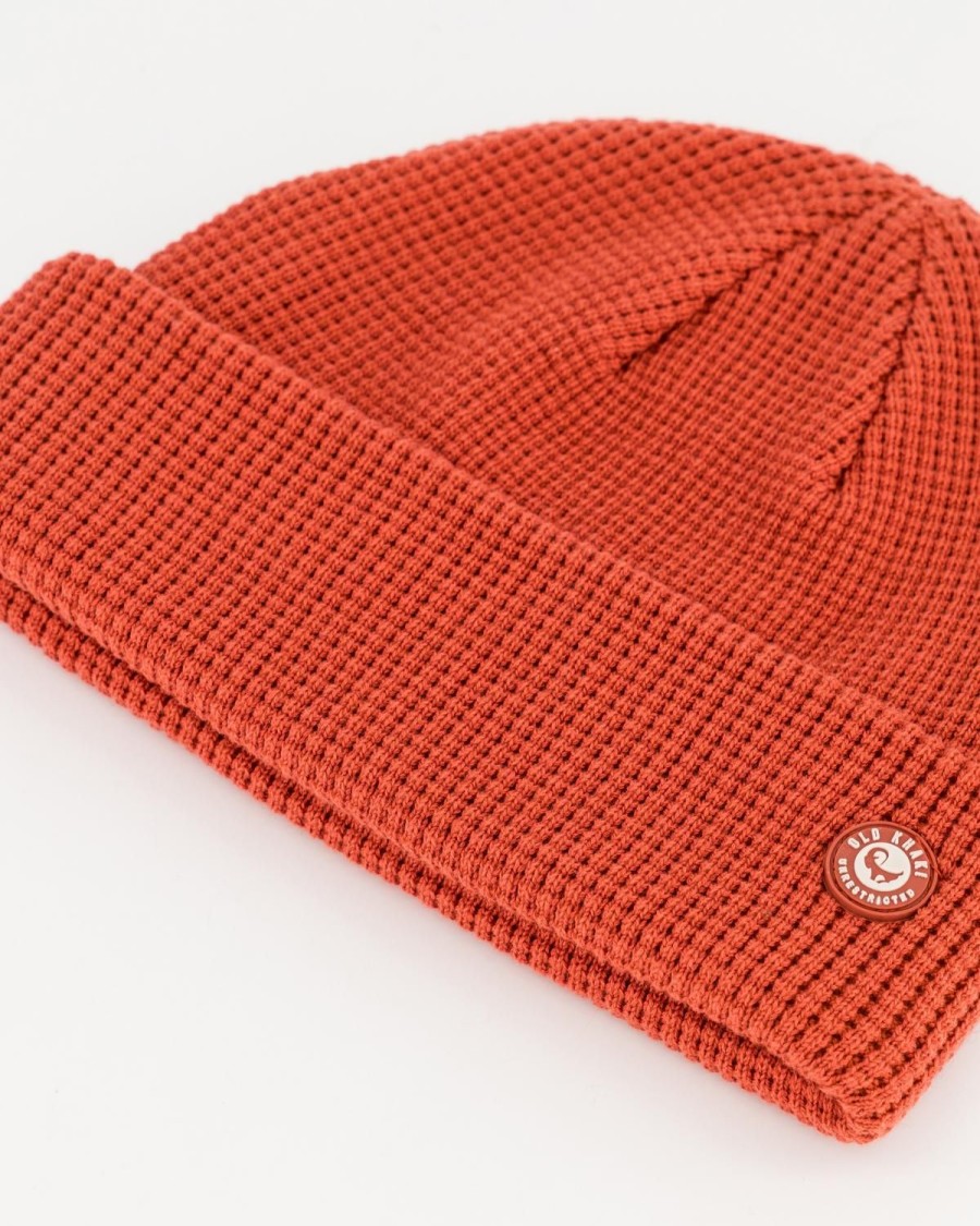 Old Khaki Headwear | Men'S Gordon Waffle Beanie Orange