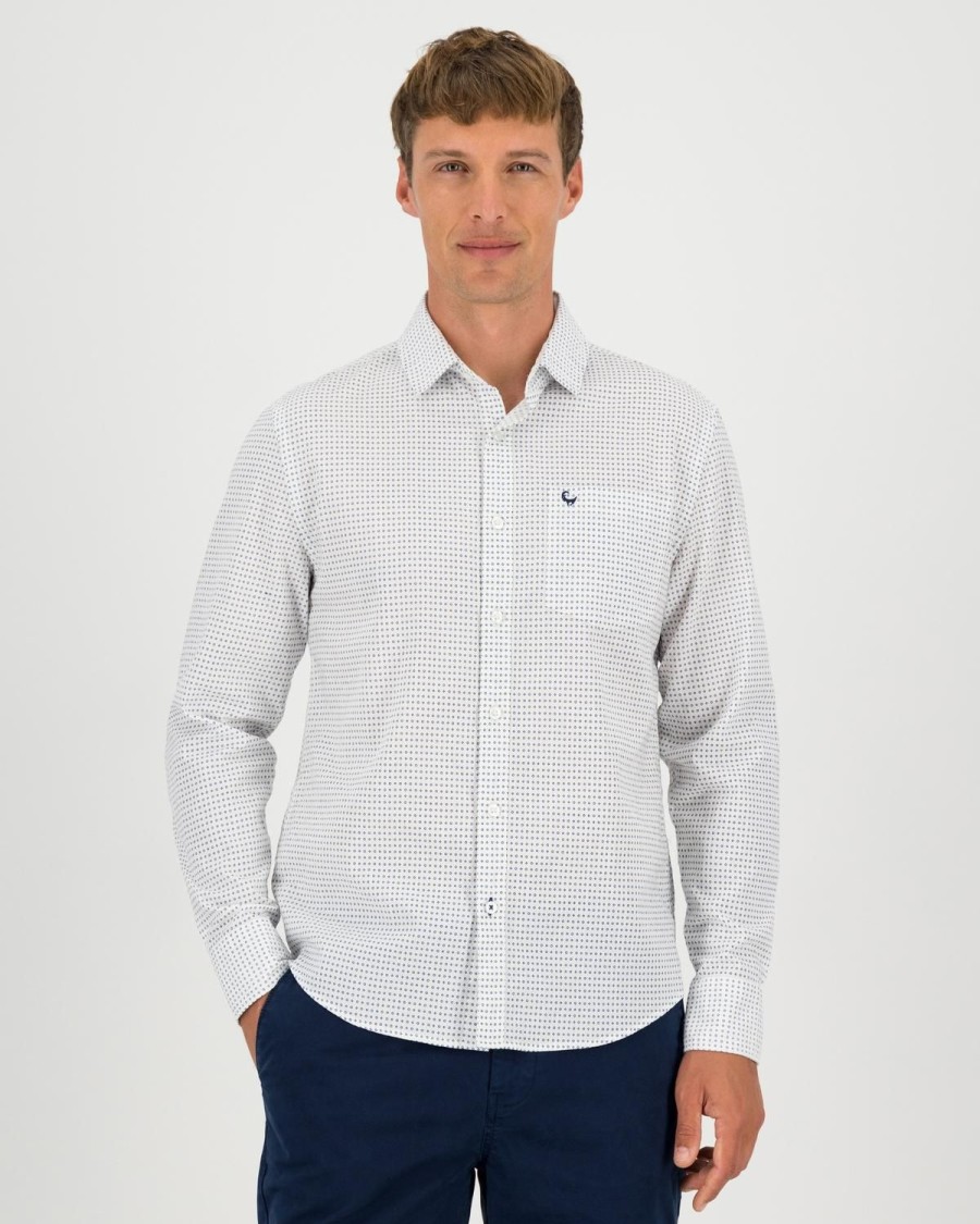 Old Khaki Shirts | Men'S Costa Slim Fit Shirt White