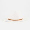 Old Khaki Beanies, Hats & Caps | Sora Straw Braid Trim Fedora White