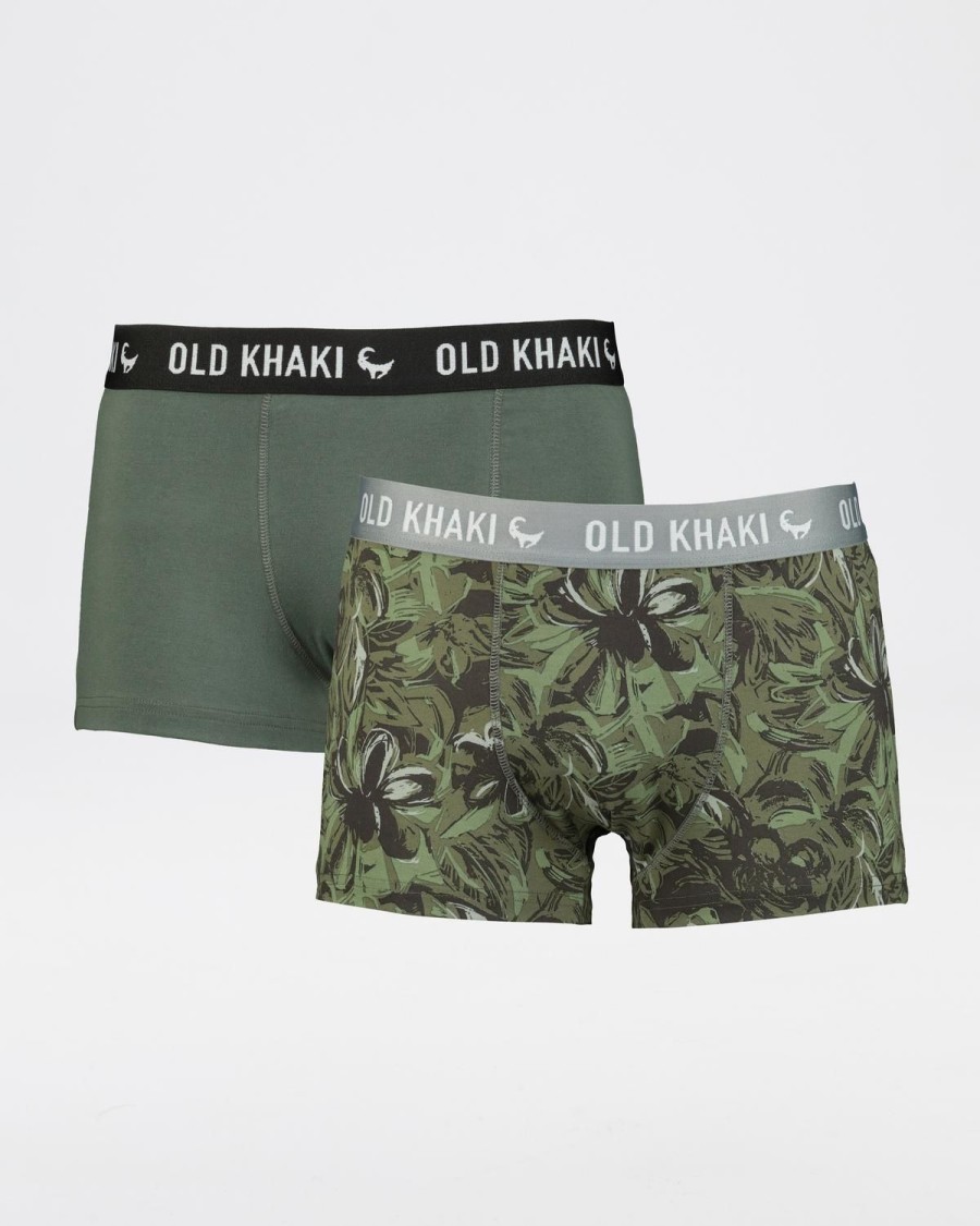 Old Khaki Socks & Underwear | Men'S 2-Pack Boxer Briefs Green