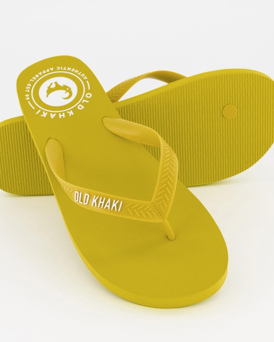 Old Khaki Flip-Flops | Men'S Plain Pacifico Flip Flop Chartreuse