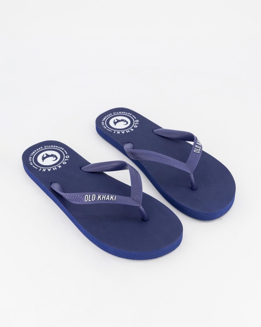 Old Khaki Flip-Flops | Men'S Plain Pacifico Flip Flop Navy