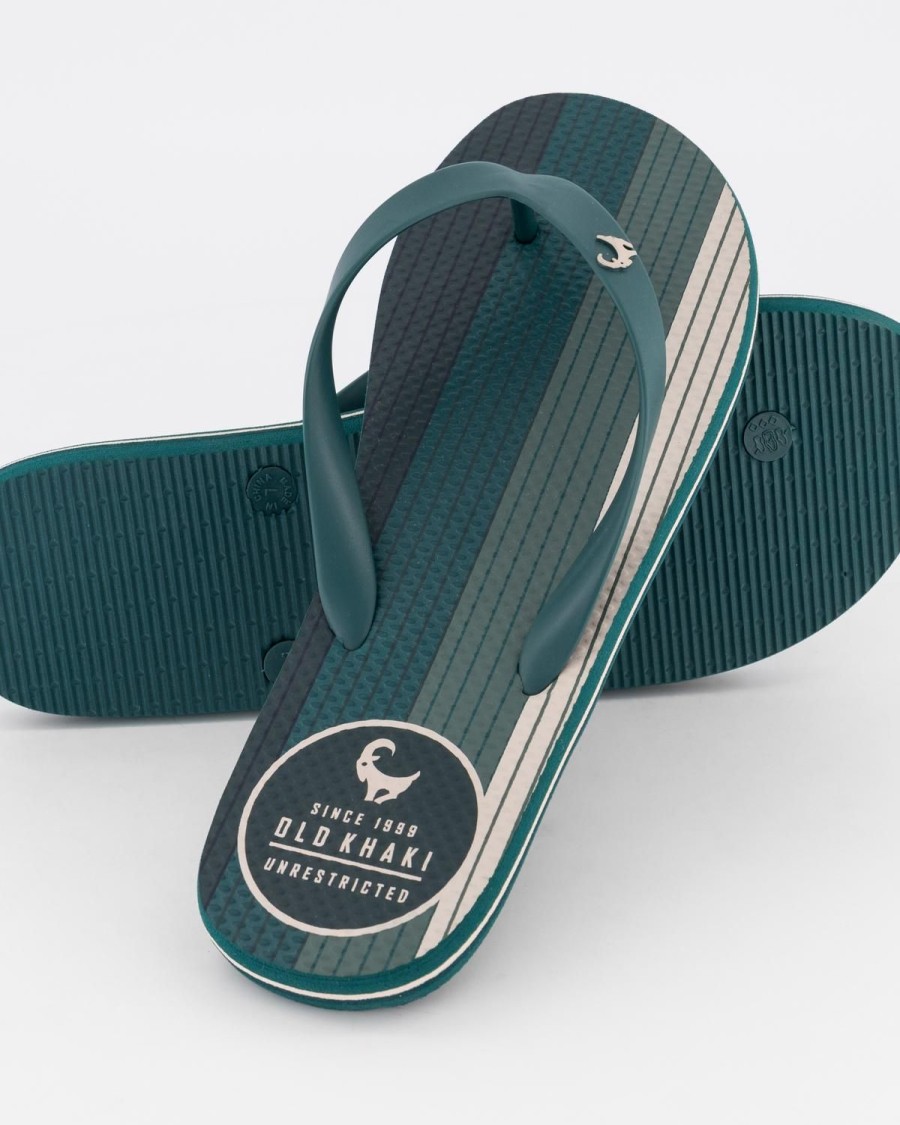 Old Khaki Flip-Flops | Men'S Pacifico Flip Flop Emerald