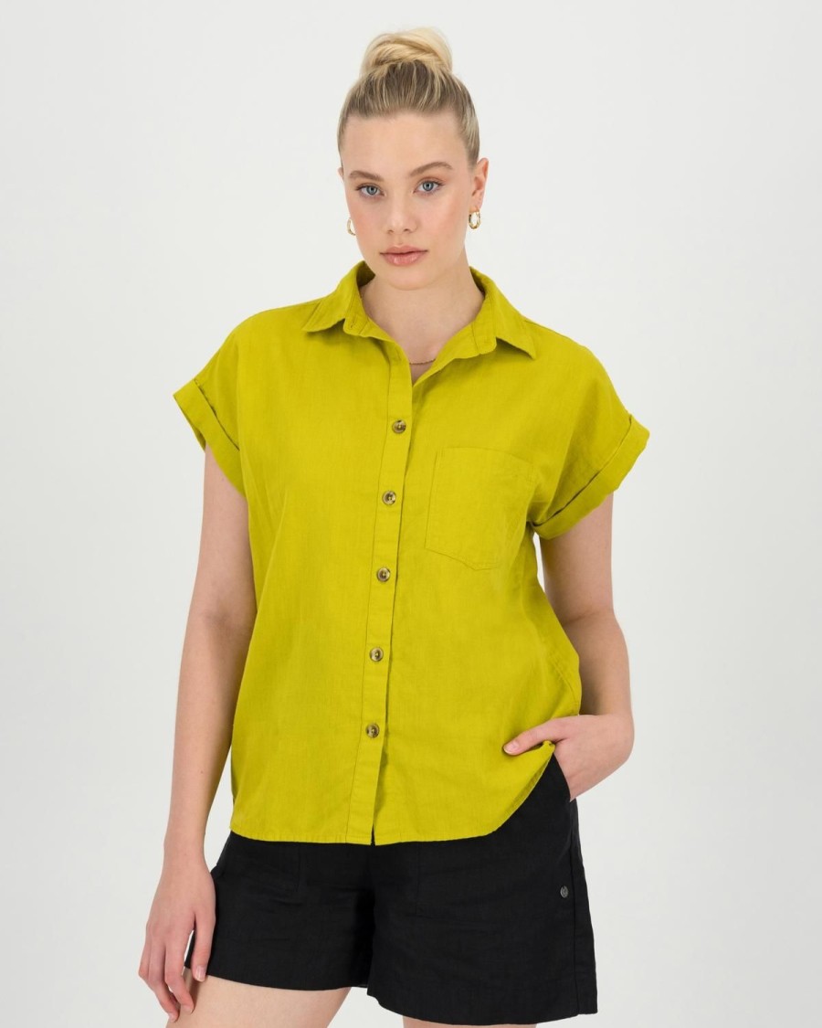 Old Khaki Shirts & Blouses | Women'S Adley Shirt Chartreuse