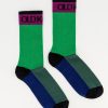 Old Khaki Socks & Underwear | Men'S Kyoto Colour-Block Socks Green