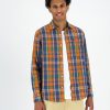 Old Khaki Shirts | Men'S Sipho Check Shirt Orange