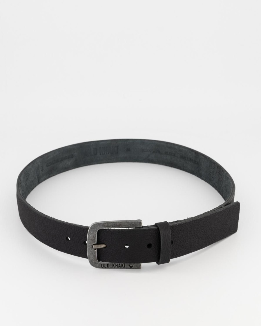 Old Khaki Belts | Men'S Bennett Branded Leather Belt Black